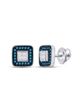 10kt White Gold Square Cluster Earrings A19498