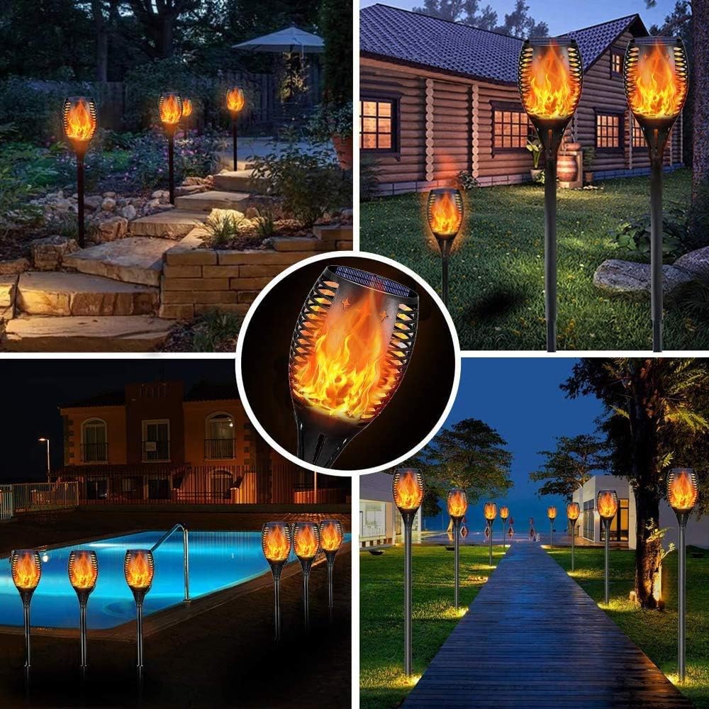 Solar Outdoor Torch Lights LED Landscape Lighting, 4 Pack S541