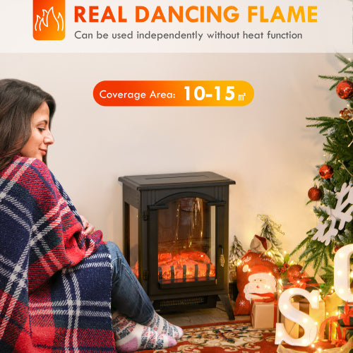 23" Electric Fireplace Heater, 750W/1500W, Black M473