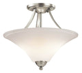 15 Inch 20W 2 LED Semi-Flush Mount Brushed Nickel Finish with Satin Etched White Glass Z979