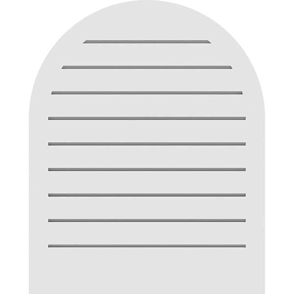 Round Top Surface Mount PVC Gable Vent with Brickmould B232820