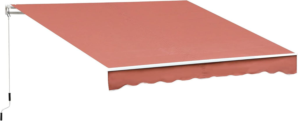 10' x 8' Manual Retractable Awning with UV Protection, Red K208435