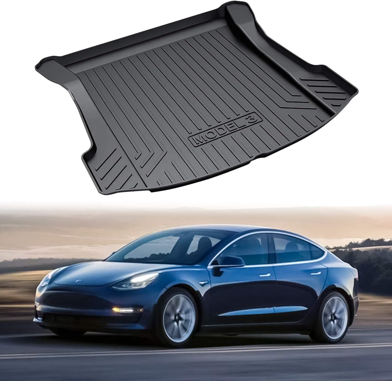 Black Rubber Trunk Mat Pack of 2 I702302