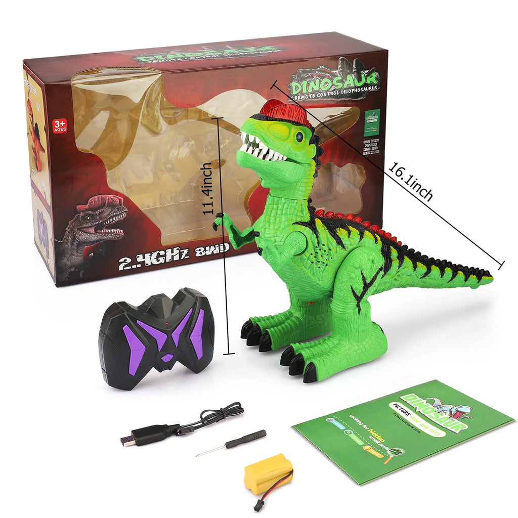 Green RC Giant Dinosaur Robot Toy with 360° Rotation B30913