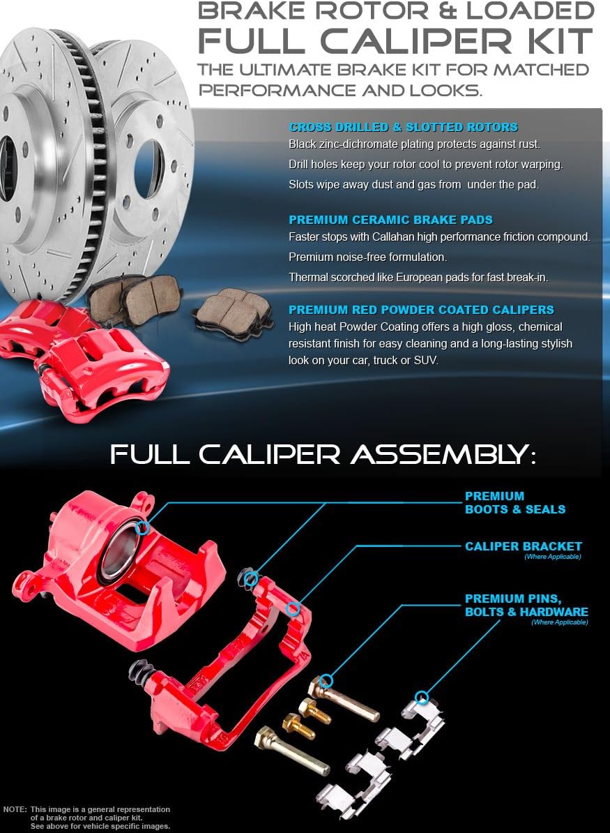 Premium OE 5 Lug Brake Disc Rotors + Ceramic Brake Pads + Clips V65778