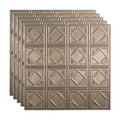 4 Decorative Vinyl Lay in Ceiling Tile in Galvanized Steel (5 Pack) Y2574