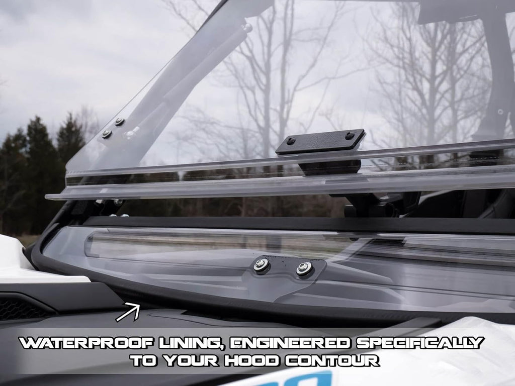 Flip Windshield for Can-Am Maverick Trail 800/1000, 1/4" Clear Scratch Resistant Polycarbonate S42027
