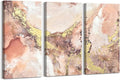 3 Pieces Pink and Gold Canvas Wall Art, 16x32 Inch P527115