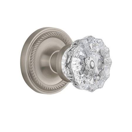 Clear Crystal Double Dummy Door Knob with Rope Rosette Q167