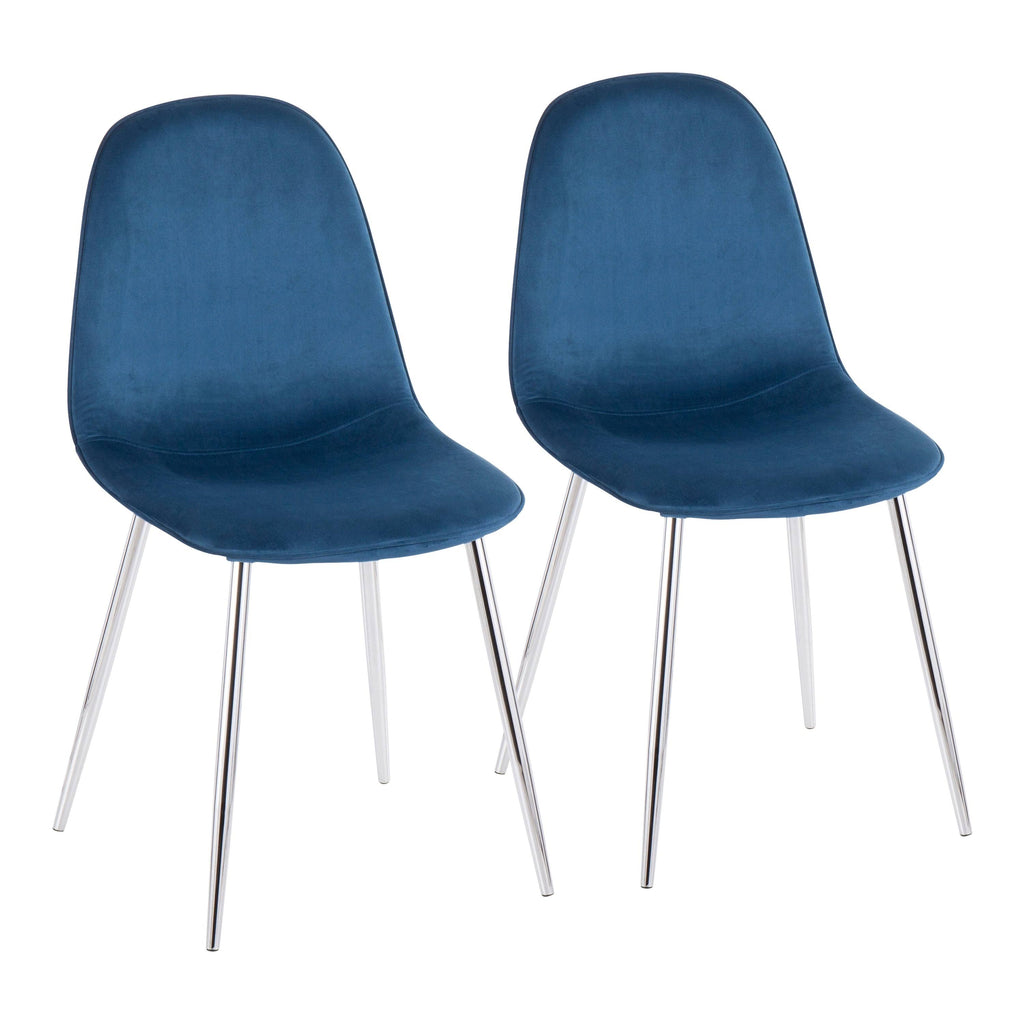 Cream Velvet Pebble Chair Set of 2 C529
