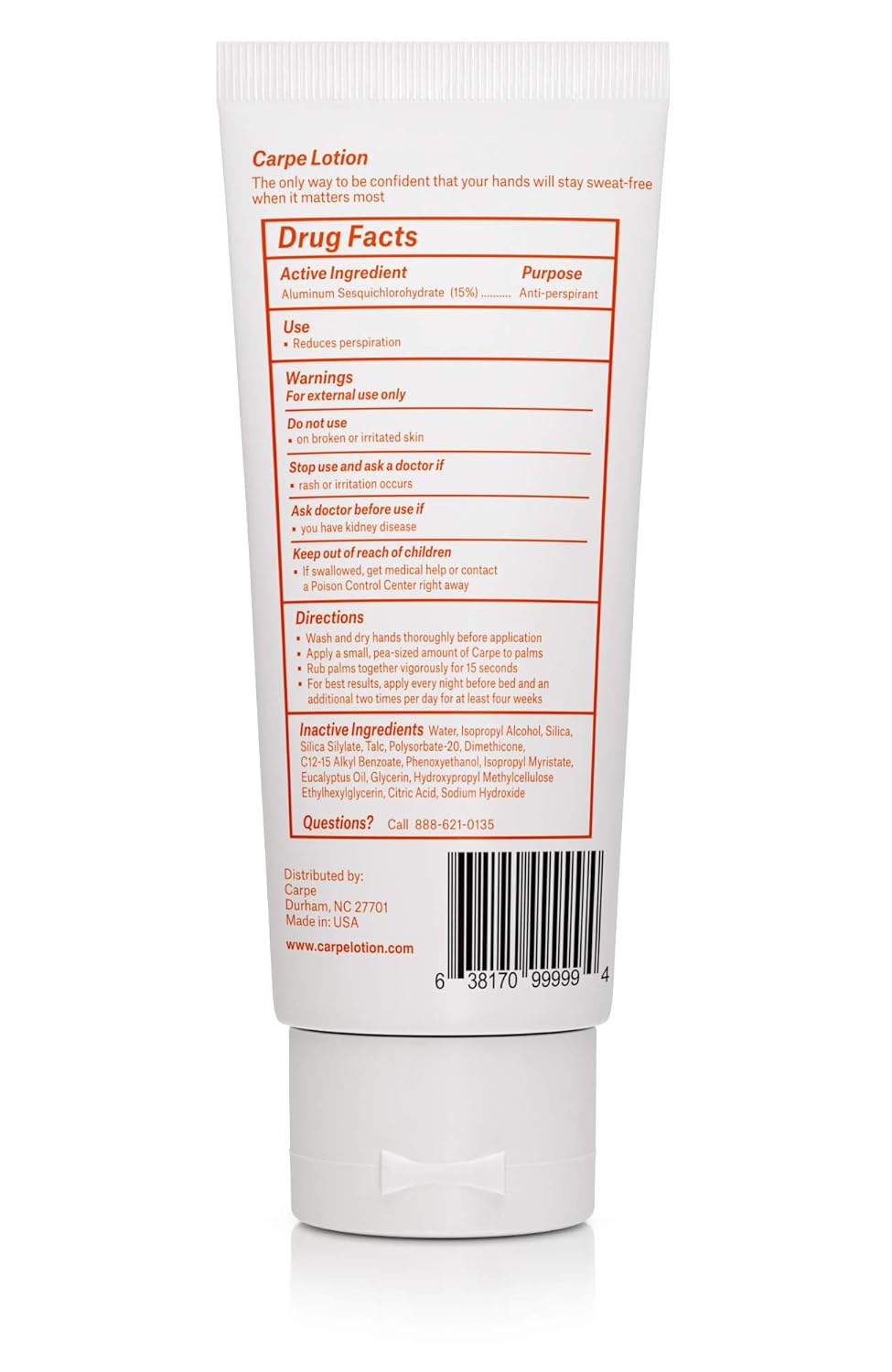 Antiperspirant Hand and Foot Lotion Package Deal, 3 Hand and 3 Foot Tubes H113973