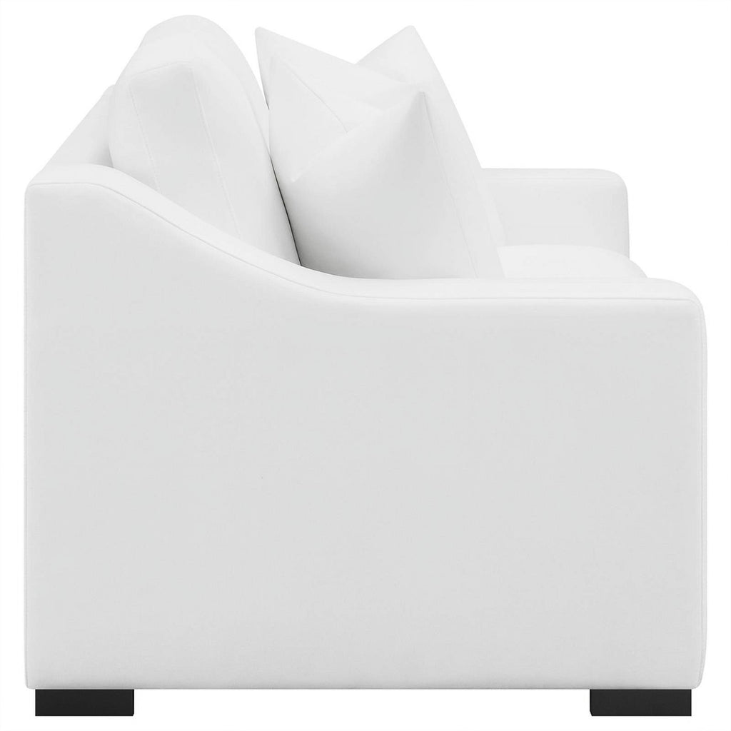 2-piece White Fabric Upholstered Living Room Set E74376