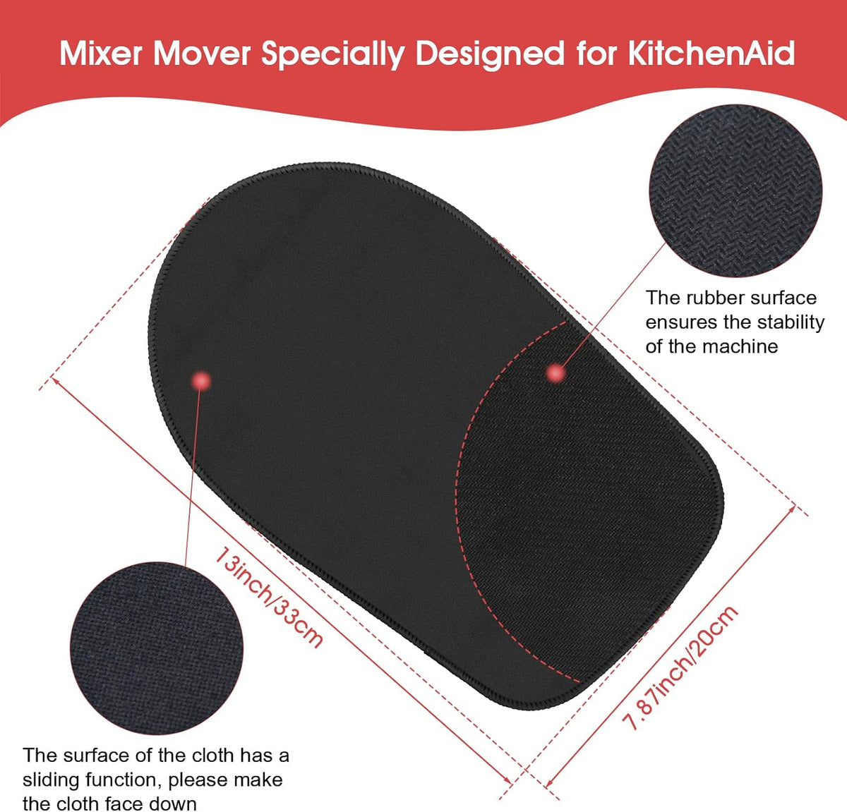 Mixer Slider Mat for KitchenAid Tilt-Head Stand Mixer, Pack of 2 X273