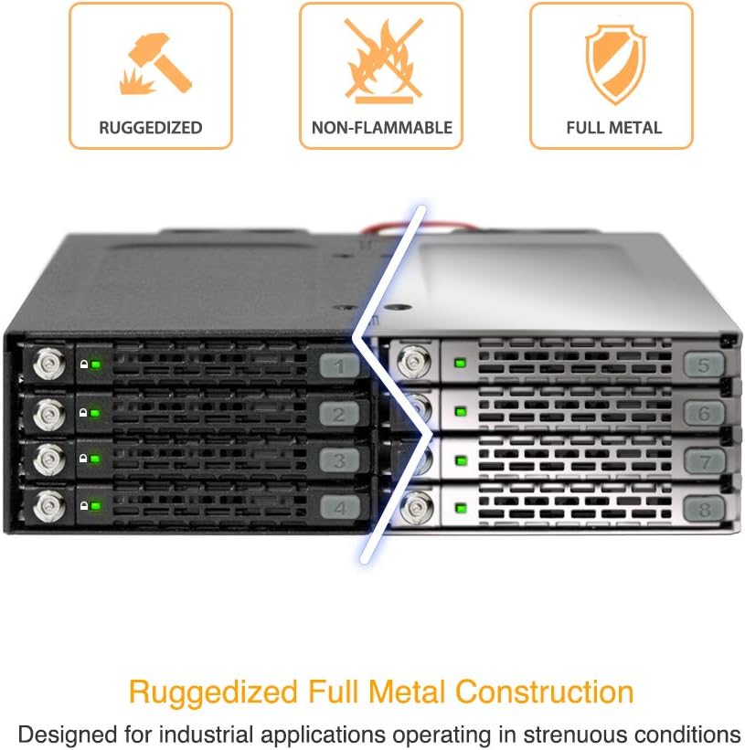 8 Bay 2.5 SATA HDD & SSD Backplane Cage with Locking Trays O797854