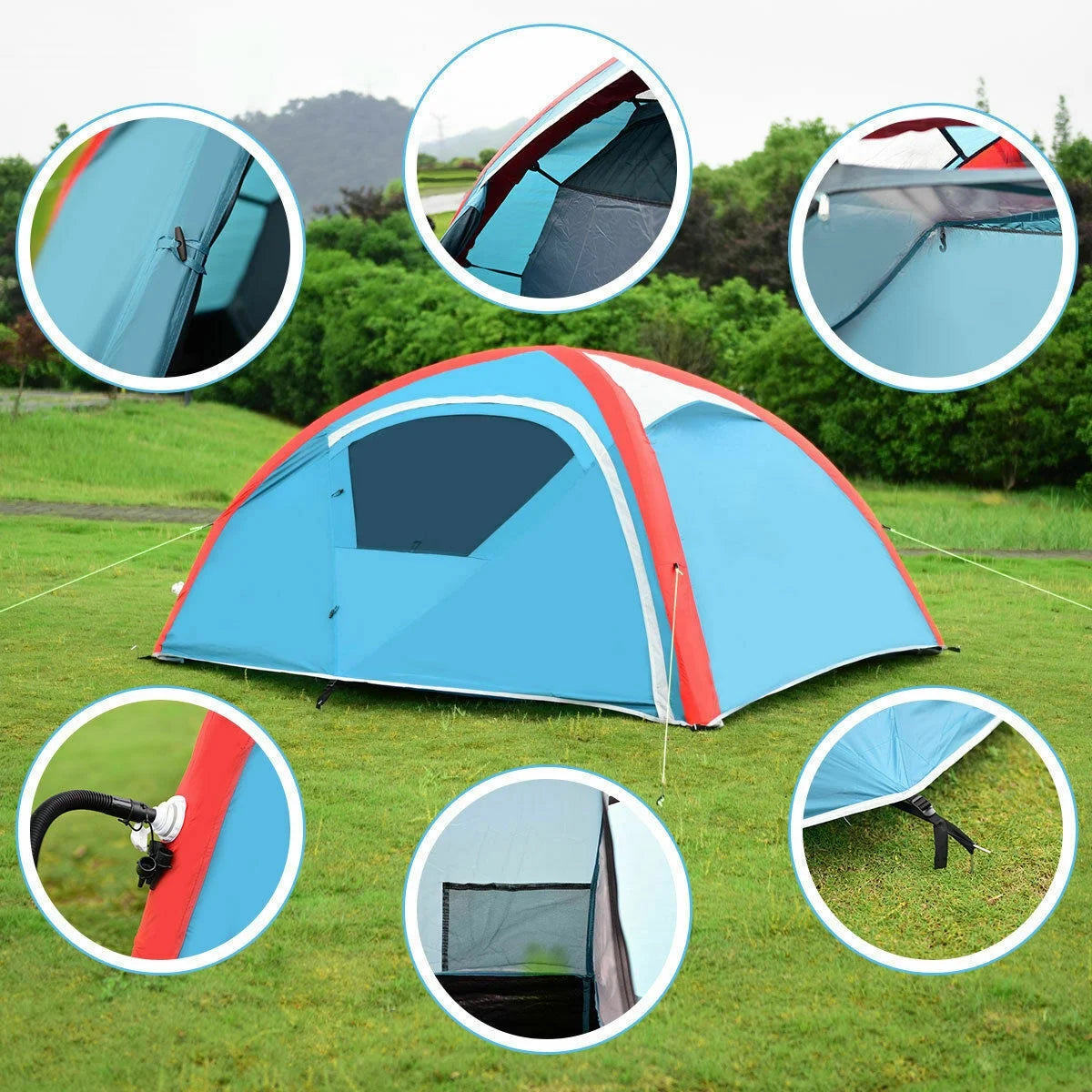 3 Person Inflatable Tent with Bag Pump K762542