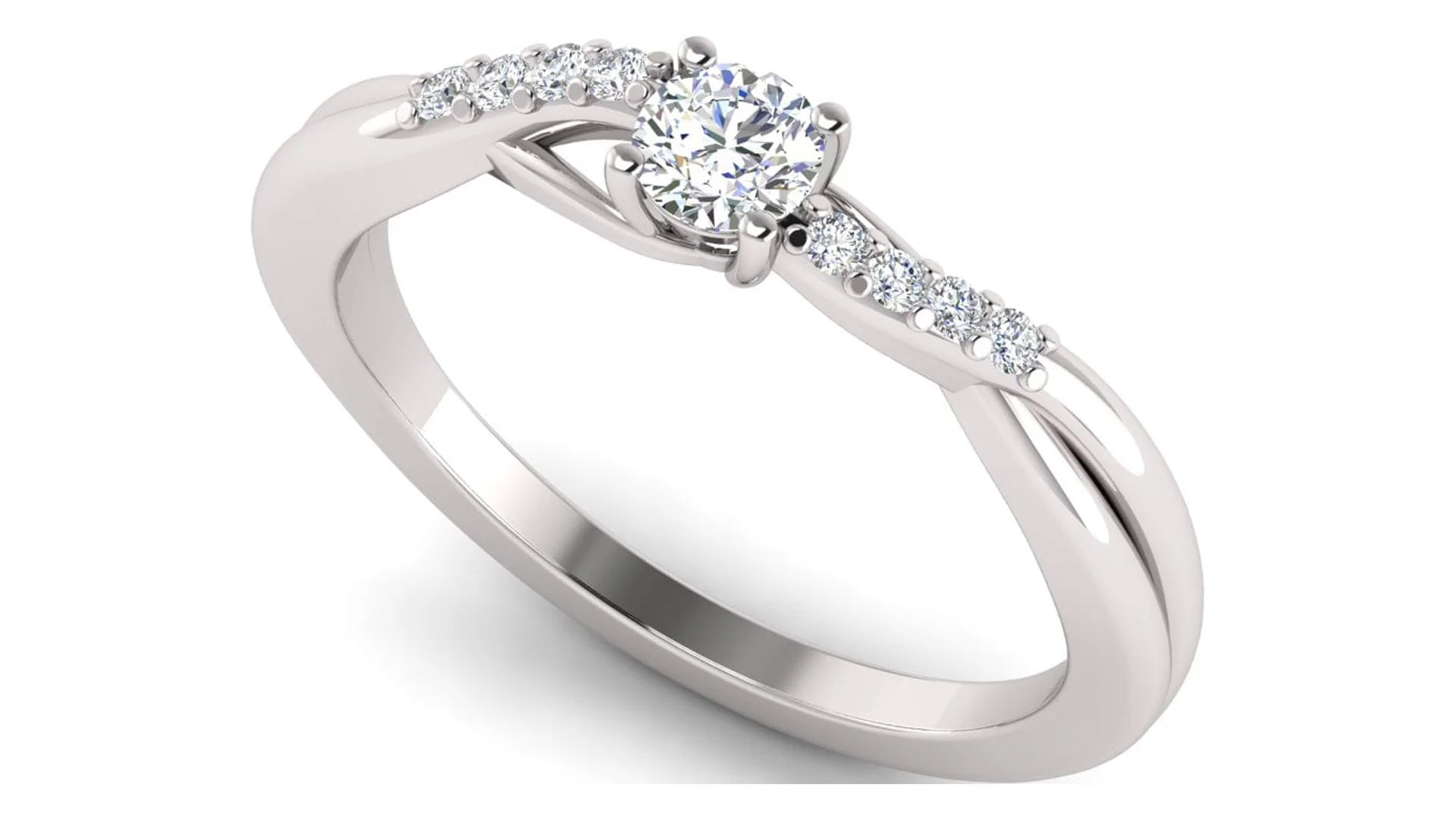 10k White Gold Diamond Halo Engagement Ring O22041
