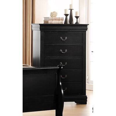 Black 5 Drawer Chest H2801