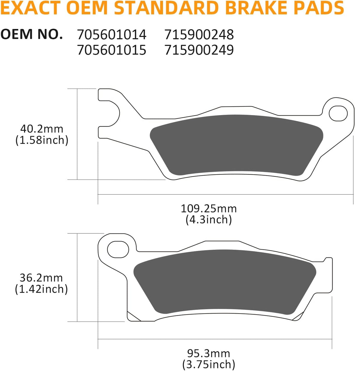 Front & Rear Sintered Brake Pads Pack of 2 (3 Sets) C257
