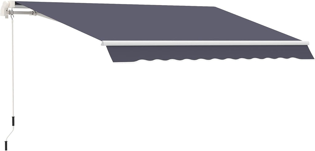 10' x 8' Manual Retractable Awning with UV Protection, Red K208435