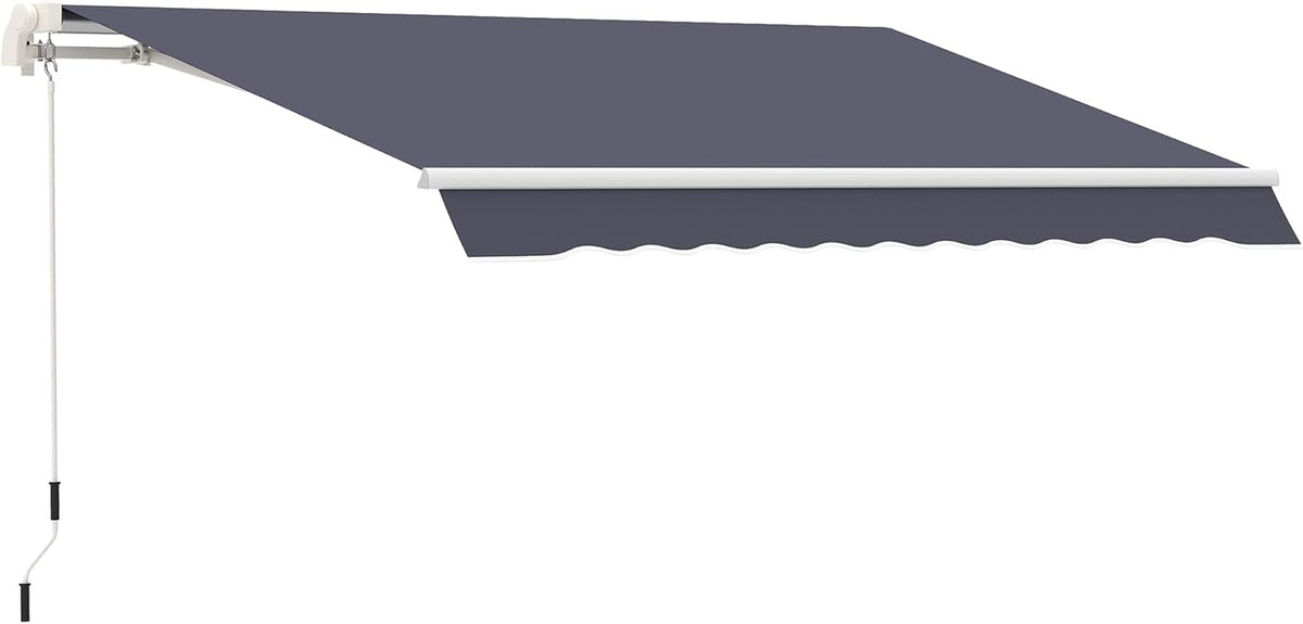 10' x 8' Manual Retractable Awning with UV Protection, Red K208435