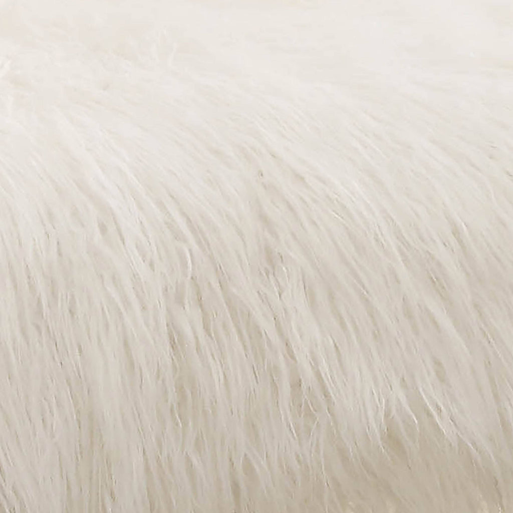 White Faux Fur Accent Chair Y97399