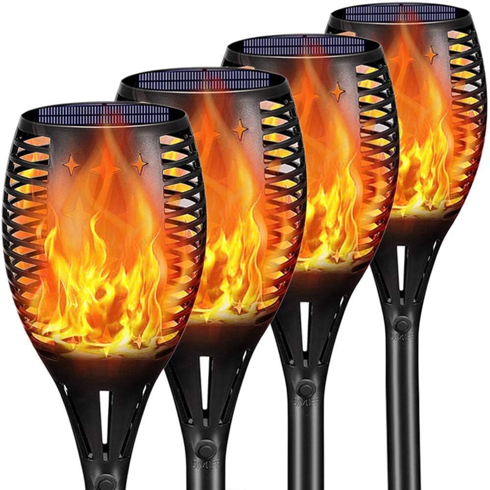 Solar Outdoor Torch Lights LED Landscape Lighting, 4 Pack S541