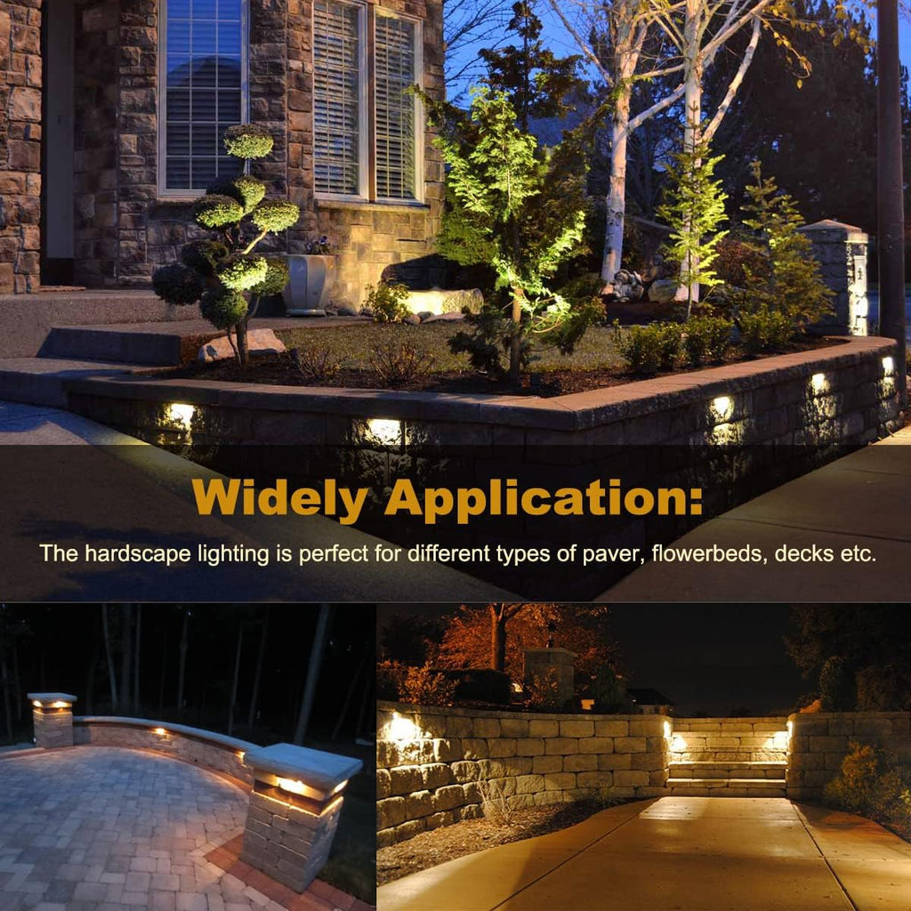 8-Pack 7 Inch 4W LED Hardscape Paver Light, IP65 Waterproof, Soft White 2700K Z3217