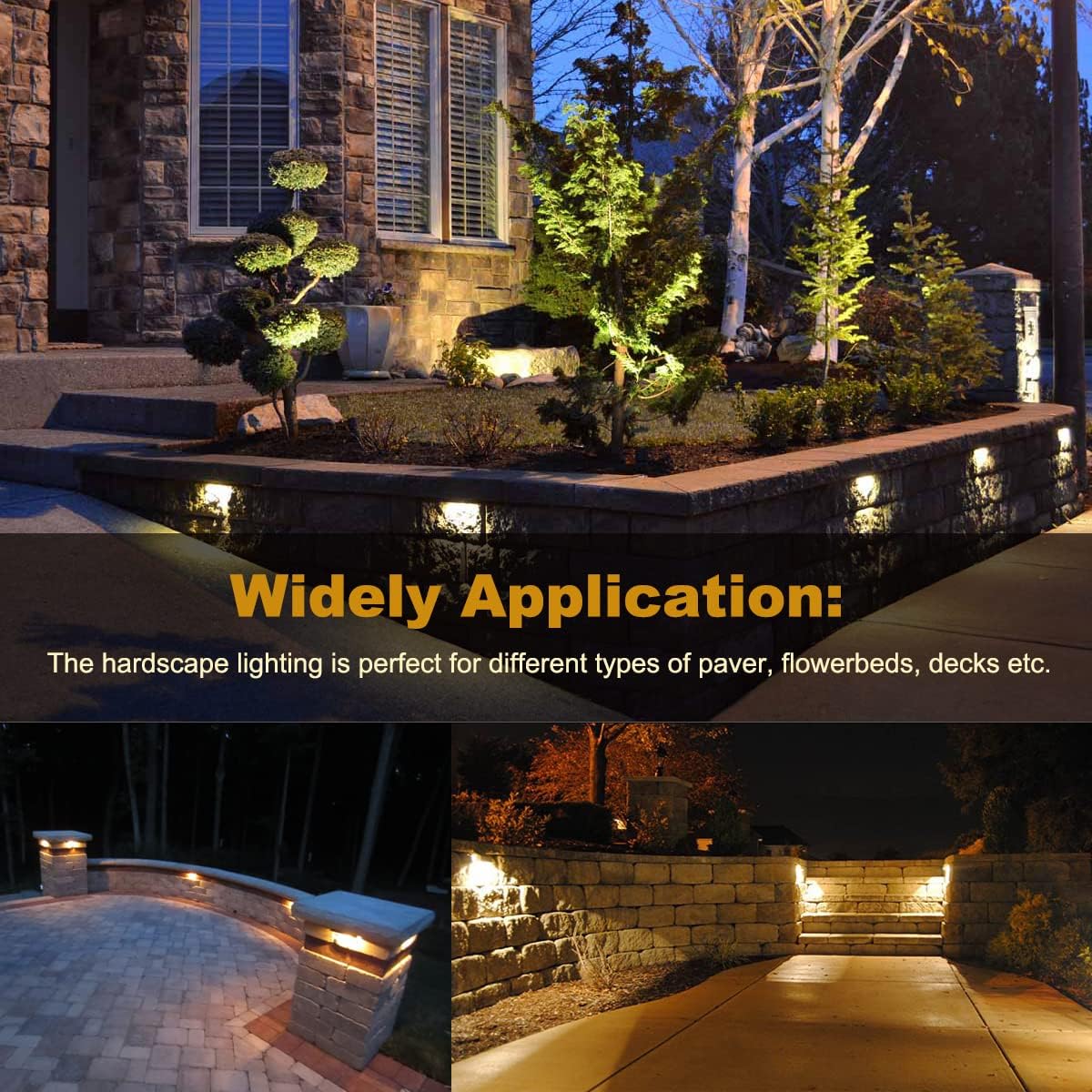 8-Pack 7 Inch 4W LED Hardscape Paver Light, IP65 Waterproof, Soft White 2700K Z3217