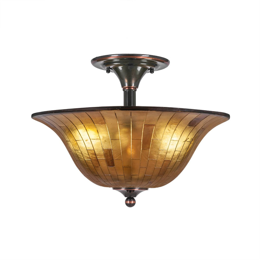 Two Light Semi-Flush Mount Black Copper J84964