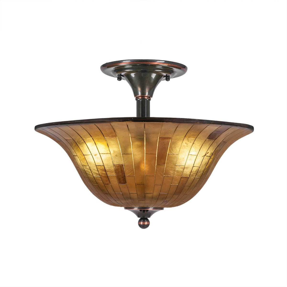 Two Light Semi-Flush Mount Black Copper J84964