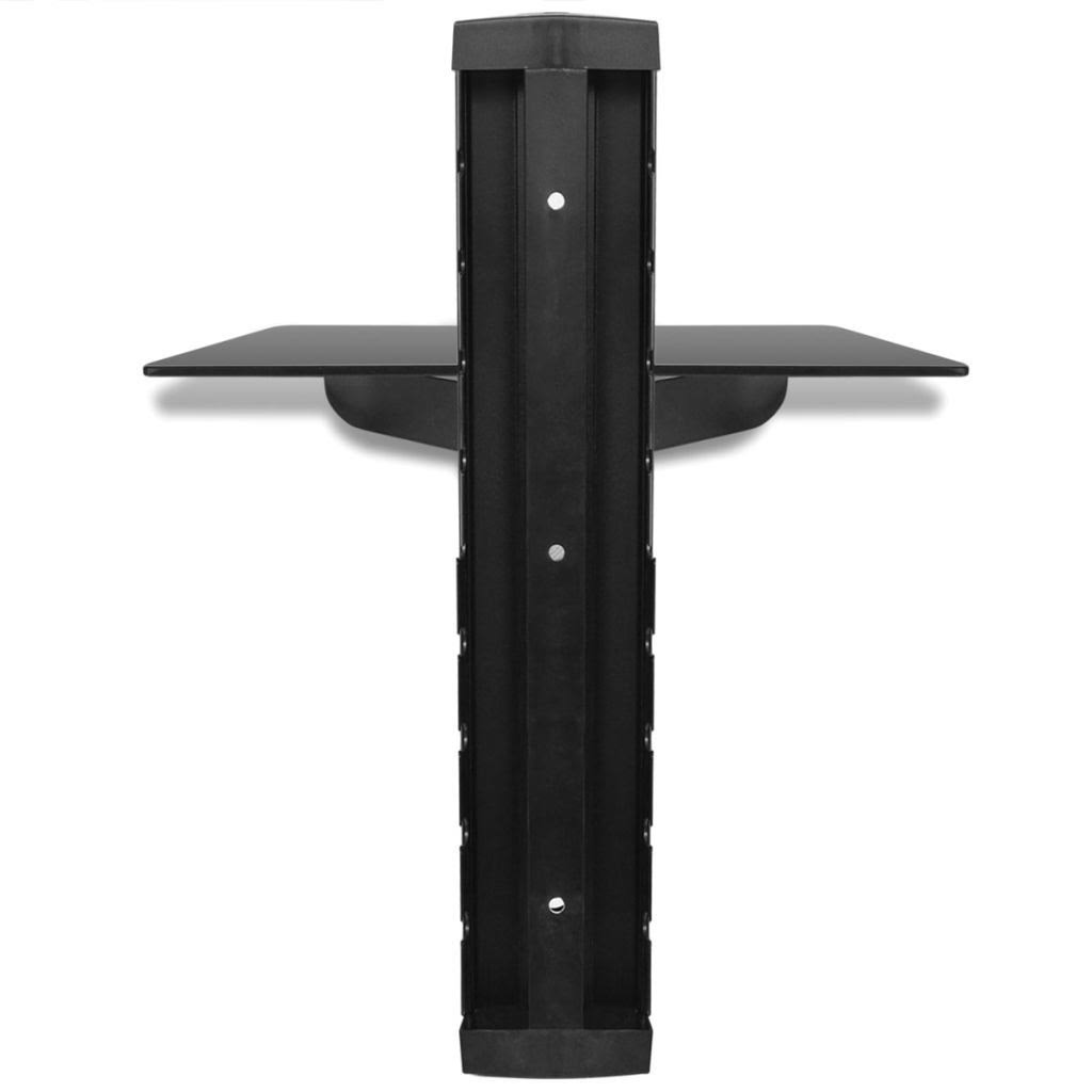 Black Wall Mounted Glass DVD Shelf P5853