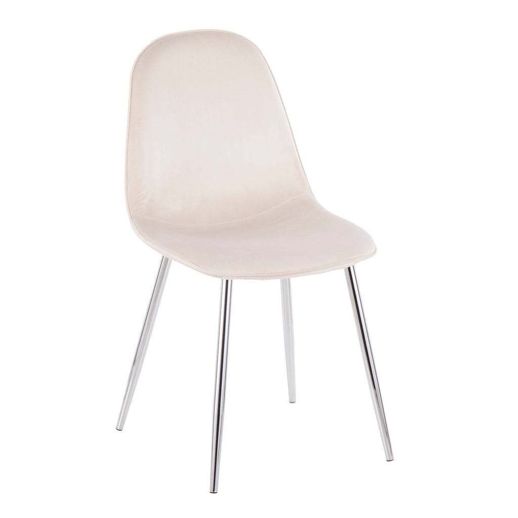 Cream Velvet Pebble Chair Set of 2 C529