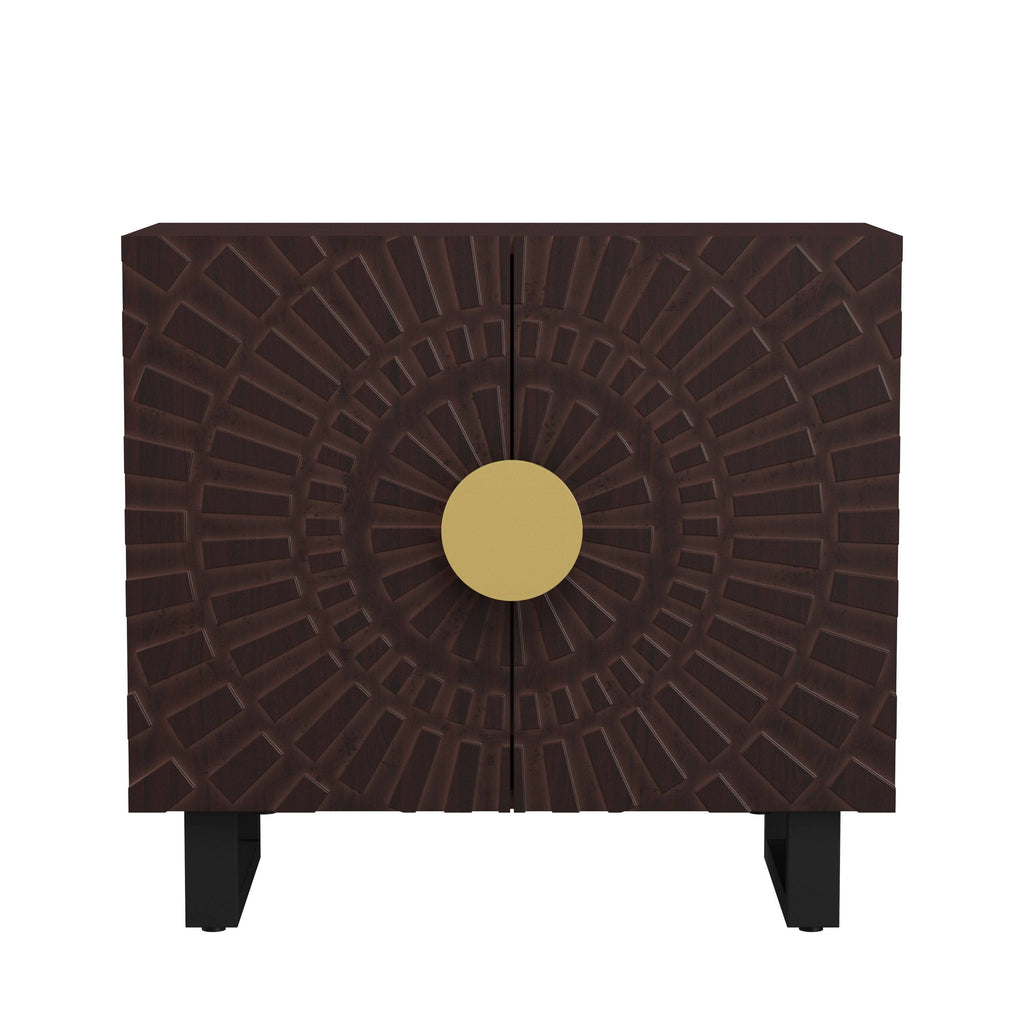 Dark Walnut Wood Sideboard V9326