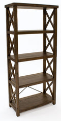 Chestnut Brown Four Shelf Tall Bookcase B314