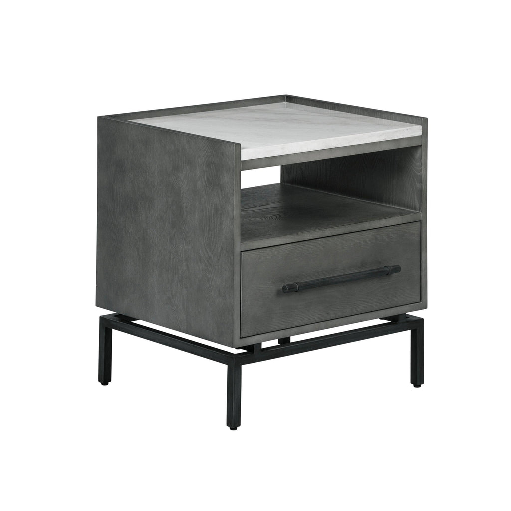 Grey Ash Finish Bedside Table N592