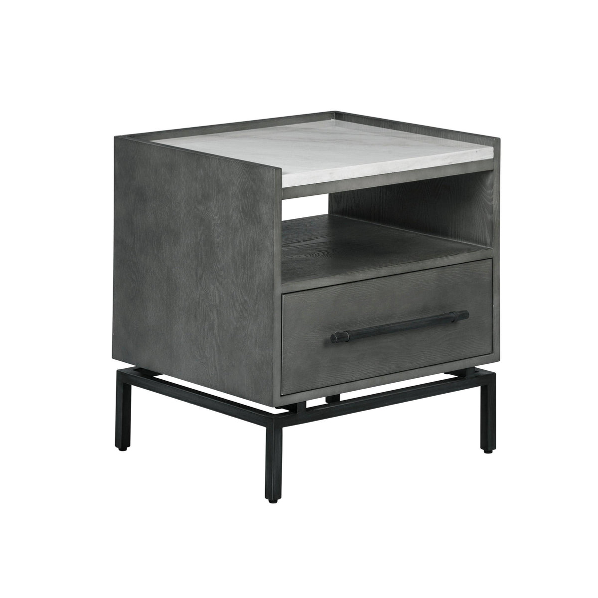 Grey Ash Finish Bedside Table N592