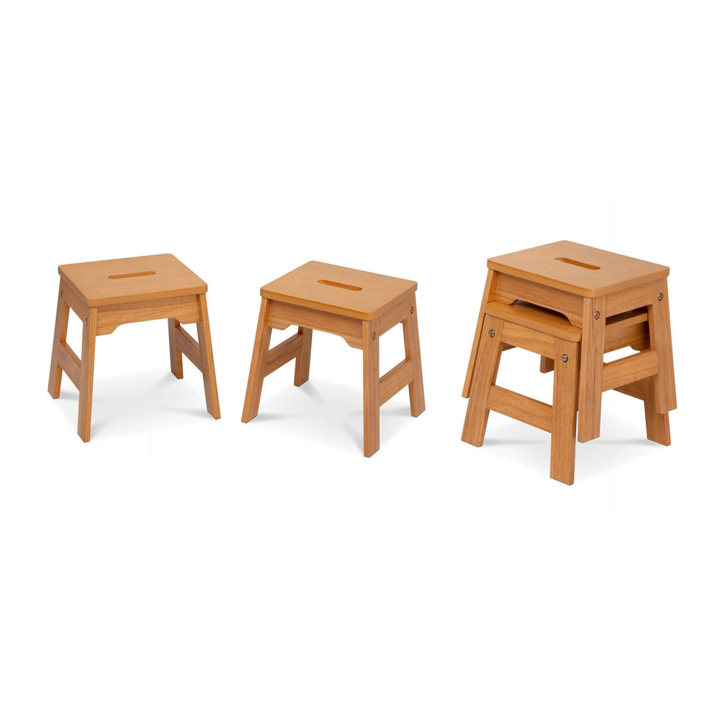 Natural Wooden Stools - Set of 4 Z38515