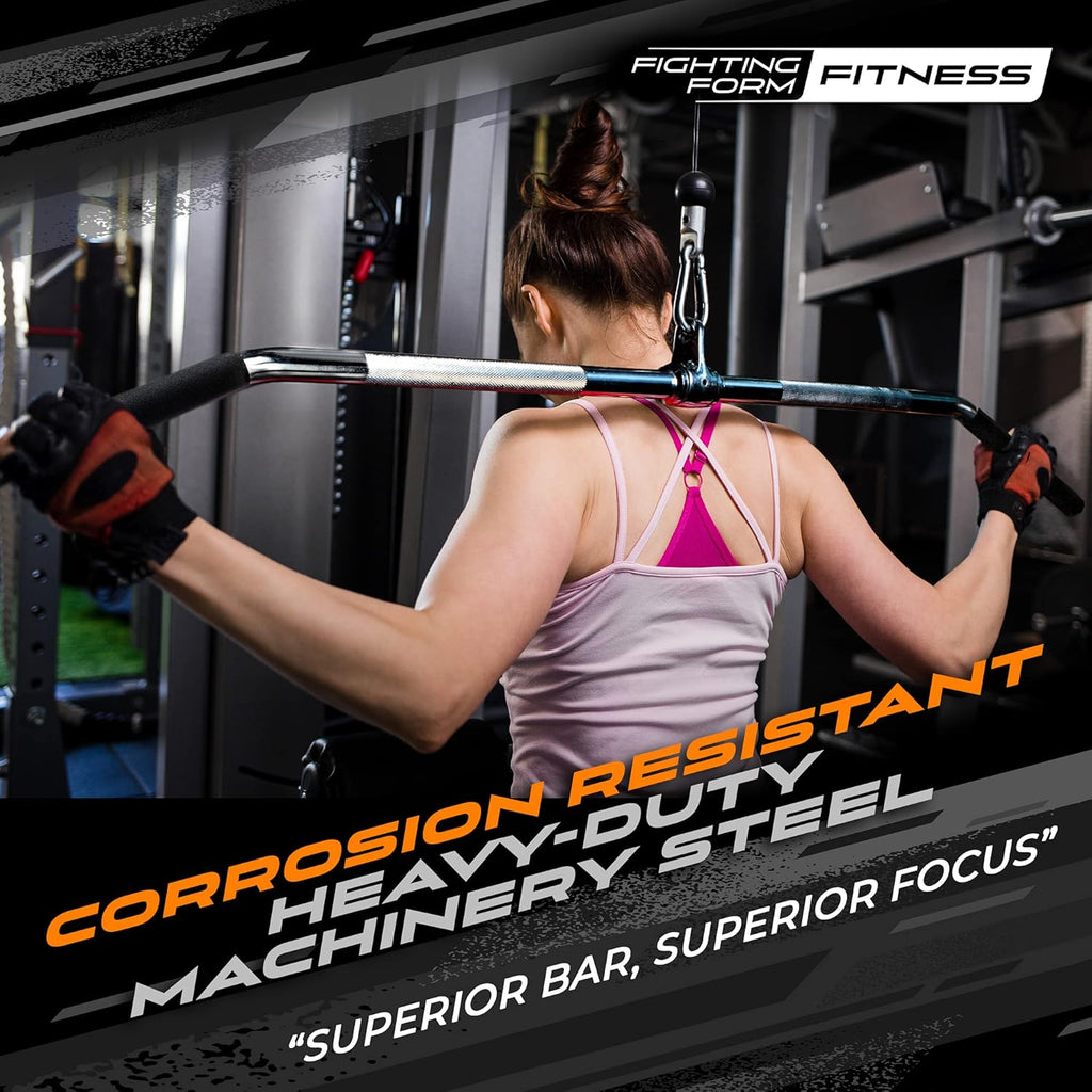 LAT Pull Down Bar, 600LB HD Max, Wide 47” Wingspan, Knurled Grips, Pack of 2 B501