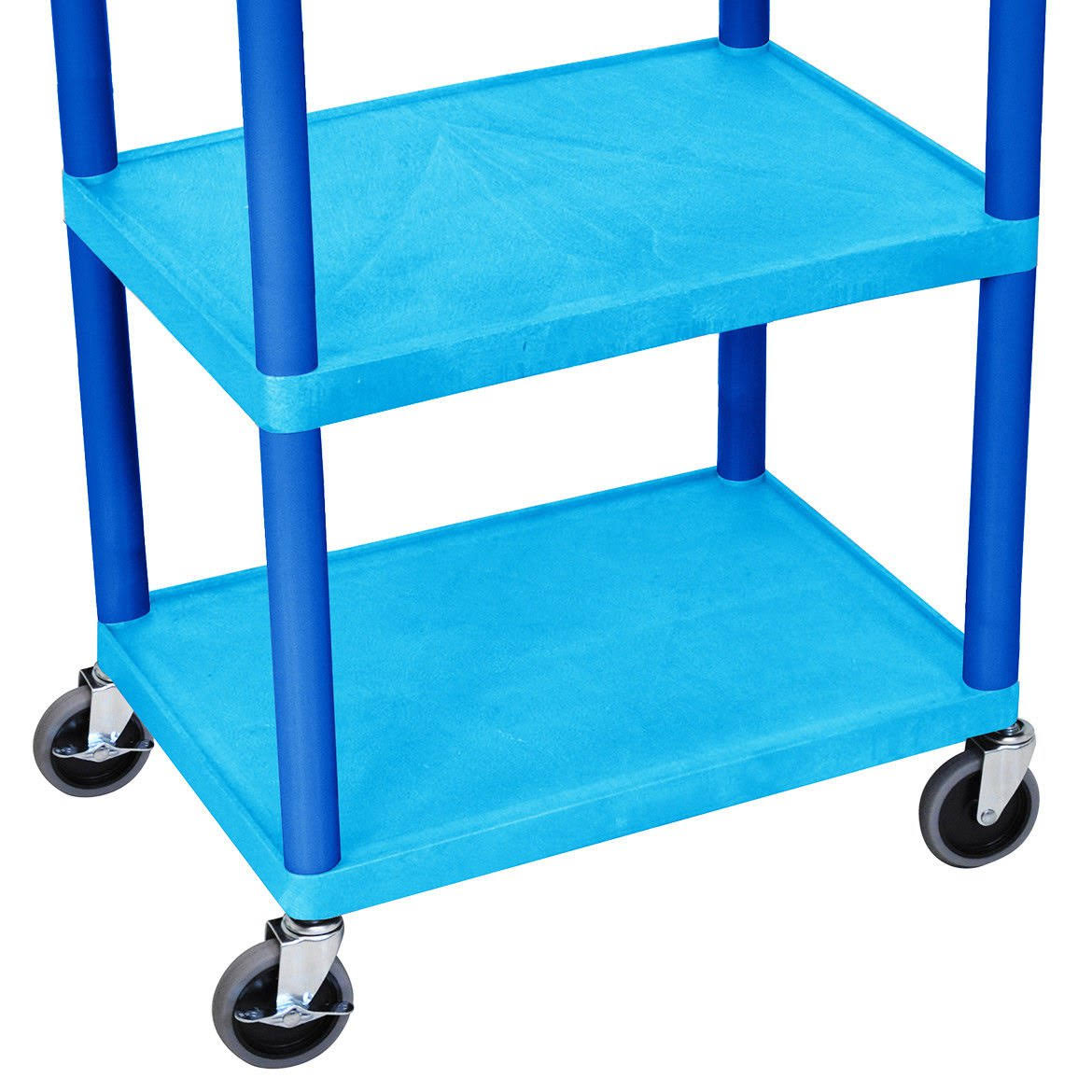 Blue Tub Top and Flat Shelf Cart W62149