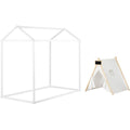 2-Piece Set with White House Bed and Play Tent with Chalkboard D8831