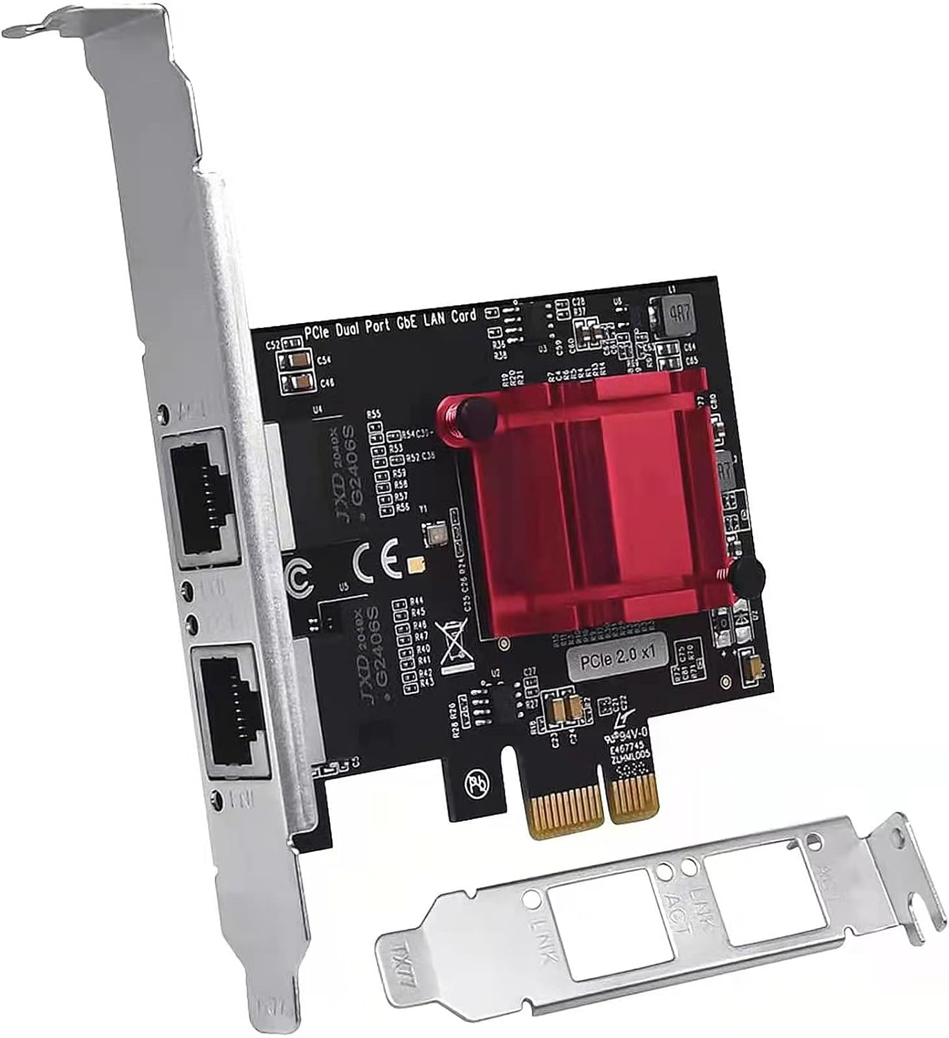 PCI Express 2-Ports Gigabit Ethernet Adapter PCIe NIC Dual Ports Network Card G877768