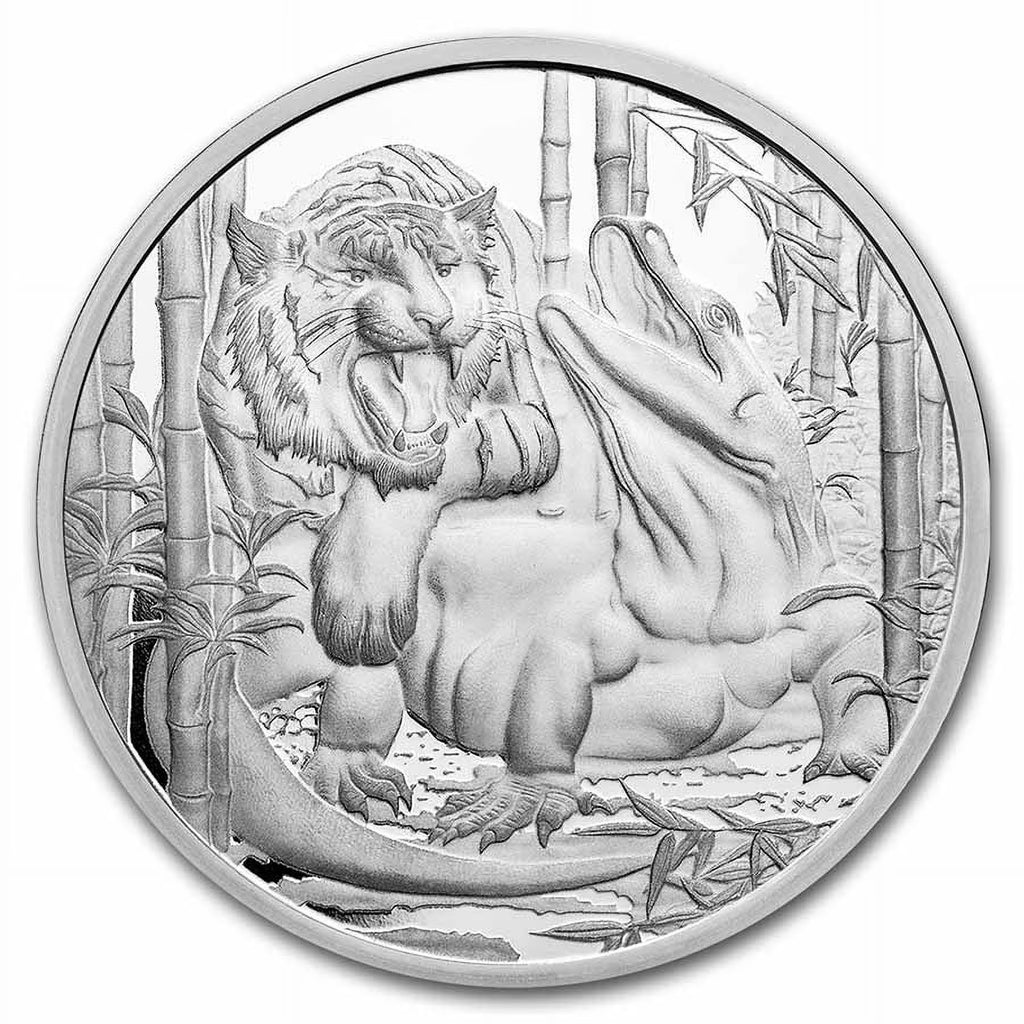 Komodo Dragon vs Tiger 1 oz Silver Coin Z8473