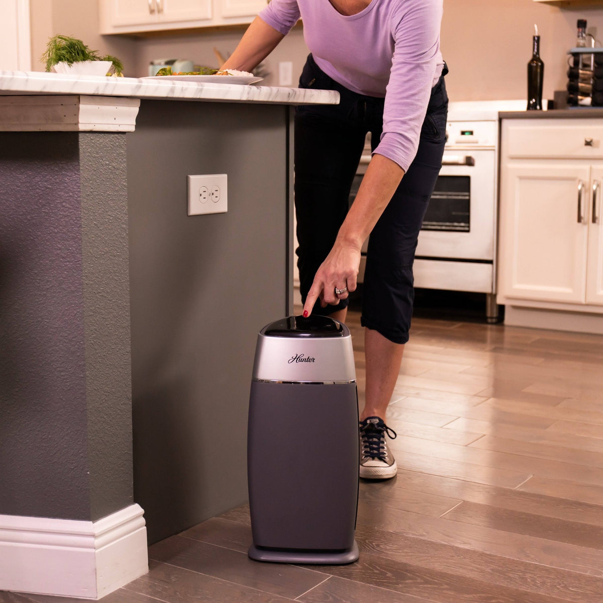 Black/Silver HEPA Tower Air Purifier F2064