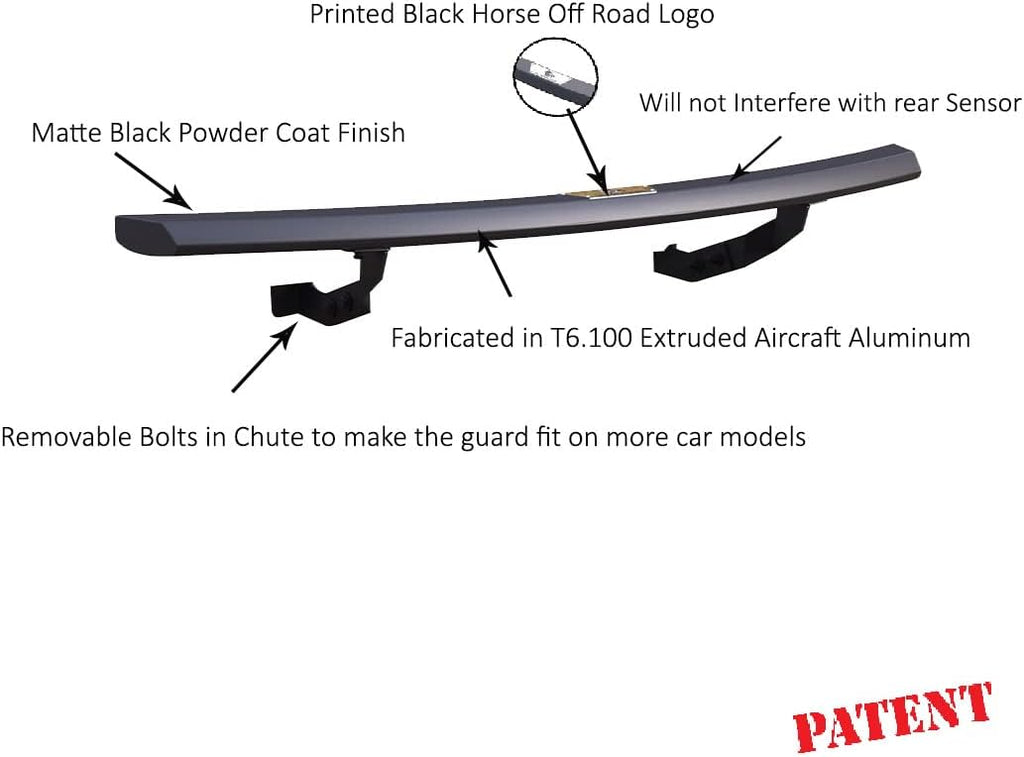 Matte Black Aluminum Rear Bumper Guard U9316