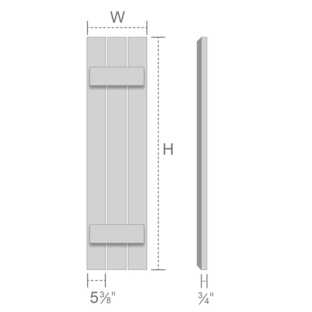 Rough Sawn Western Red Cedar Framed Board-n-Batten Shutters M891861