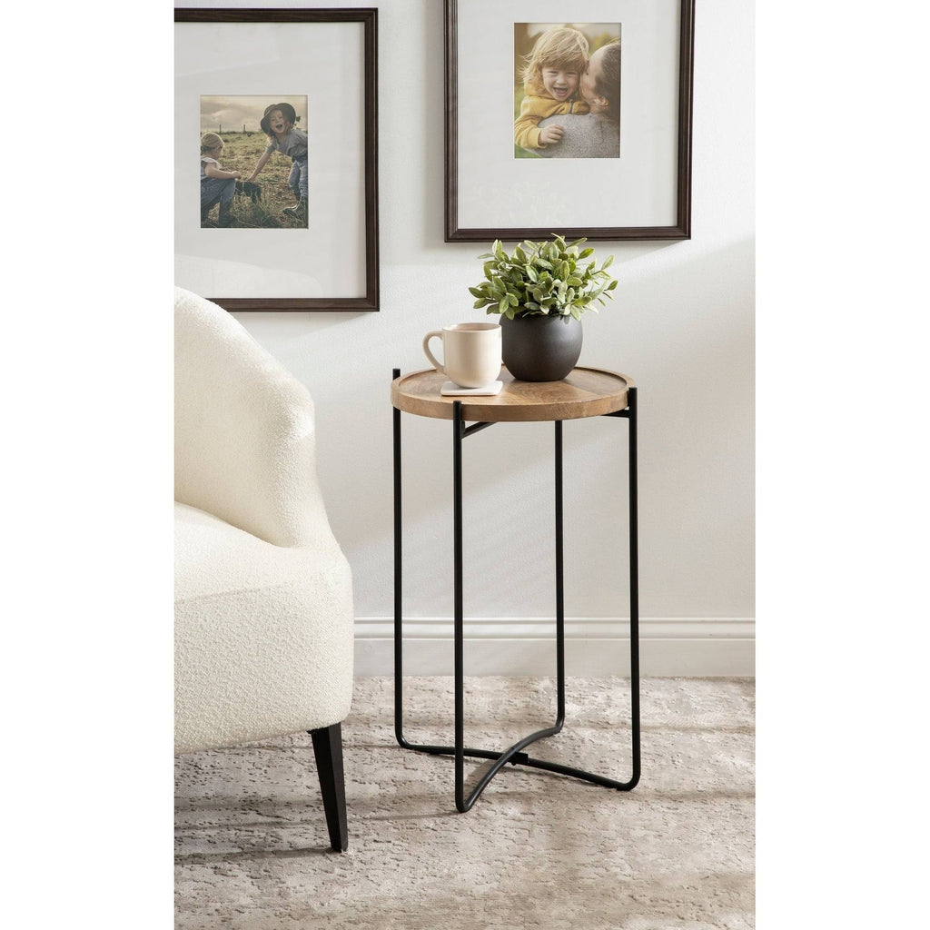 Natural Rustic and Black Side Table C975458