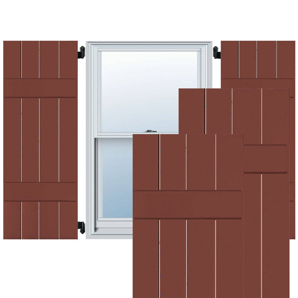 2-Pack 15-in W x 55-in H Country Redwood Board and Batten Wood Western Red Cedar Exterior Shutters G42862