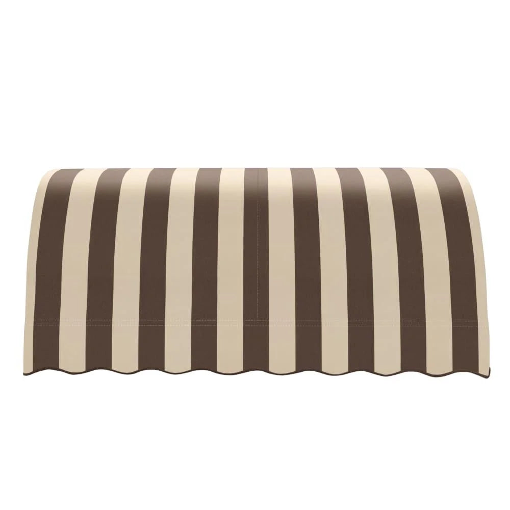 10.375 ft Fixed Awning Acrylic Fabric, Brown/Tan Stripe H122