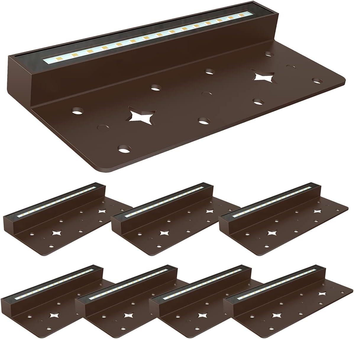 8-Pack 7 Inch 4W LED Hardscape Paver Light, IP65 Waterproof, Soft White 2700K Z3217