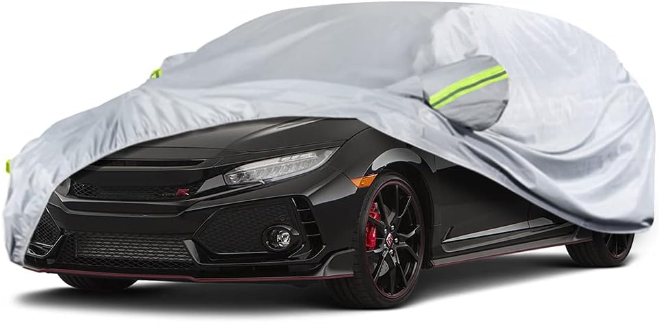 Hatchback Car Cover Waterproof All Weather, with Zipper Cotton, Pack of 2 A230486